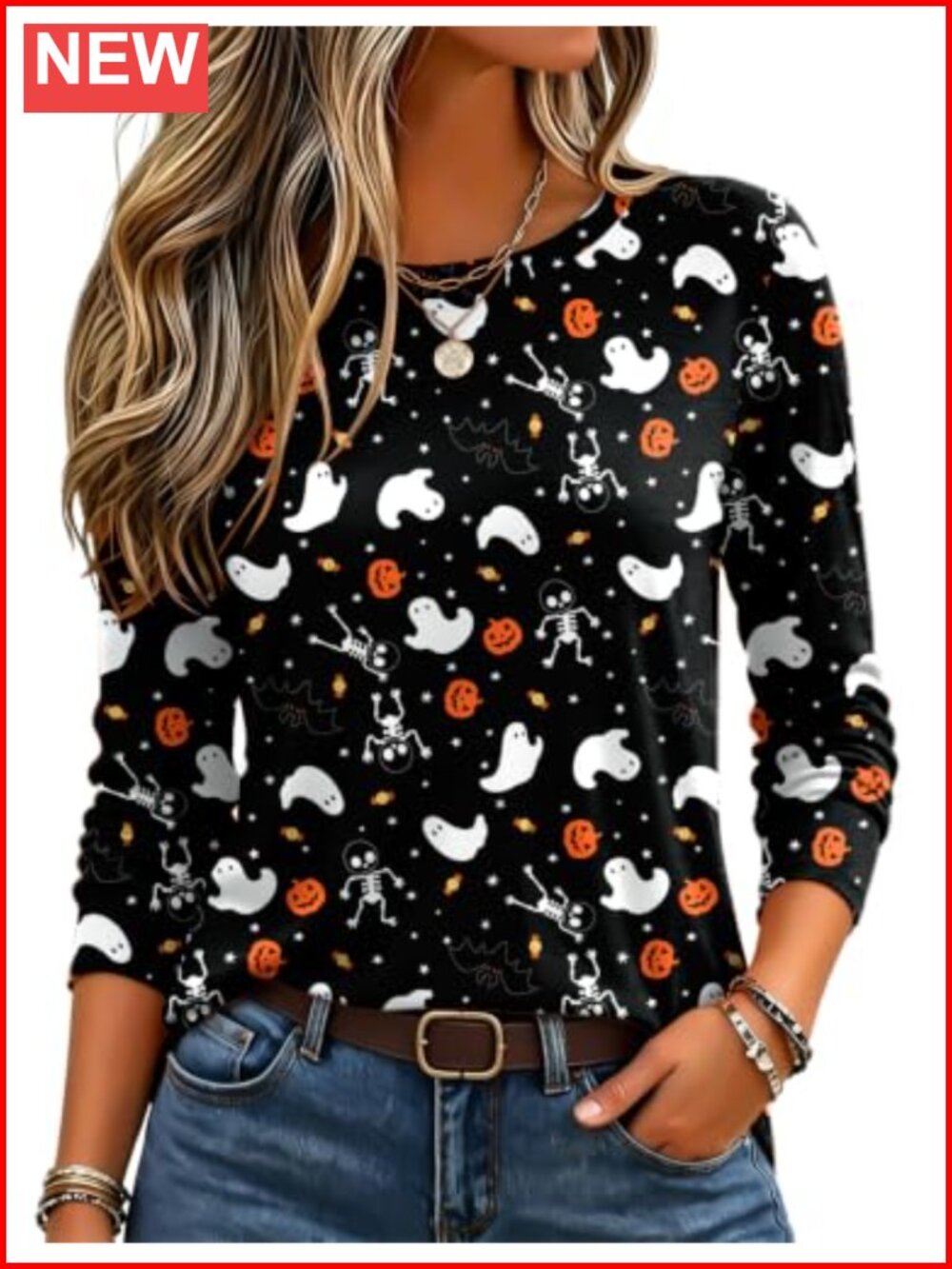 Zeagoo Women's Long Sleeve Crewneck T-Shirt Soft Stretch Casual Top